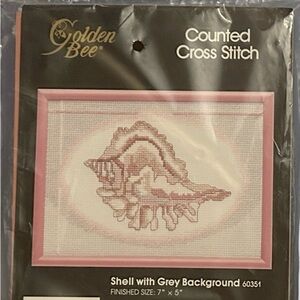 Shell with Grey Background- Counted Cross stitch pattern